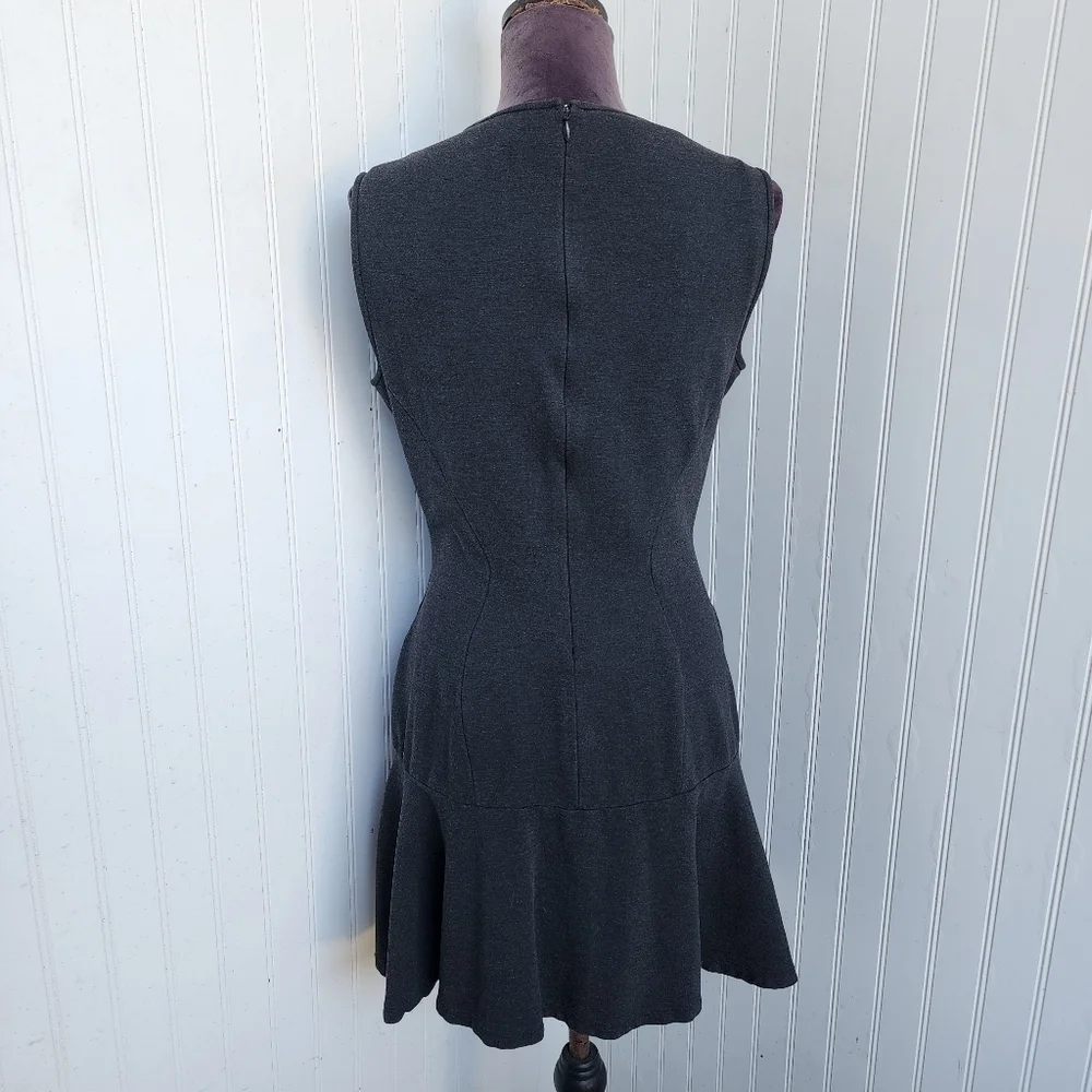 Michael Kors Made in Italy Charcoal Gray Dress Designer Luxury Women Flare Sz 10